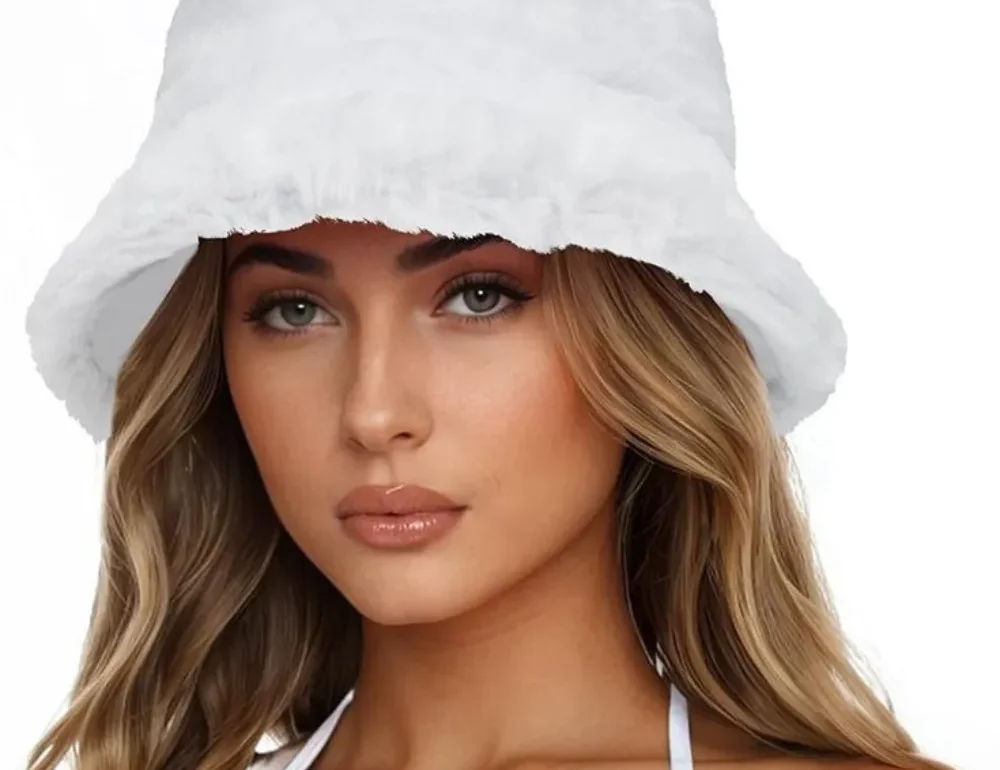 white bucket hat