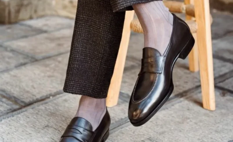 black penny loafers