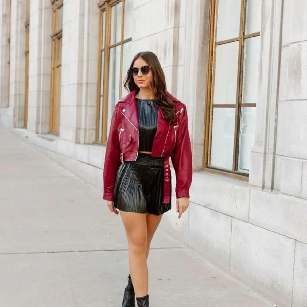 leather jackets with red