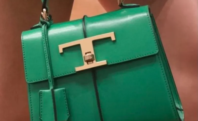 green designer bag