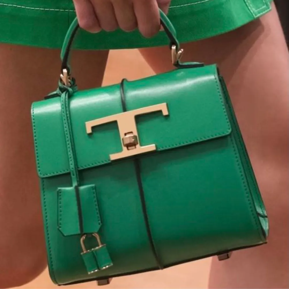 green designer bag